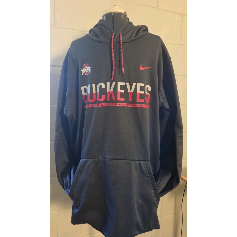 Nike Therma-Fit Ohio State Buckeyes NCAA Black Pullover Hoodie Men’s Size XL